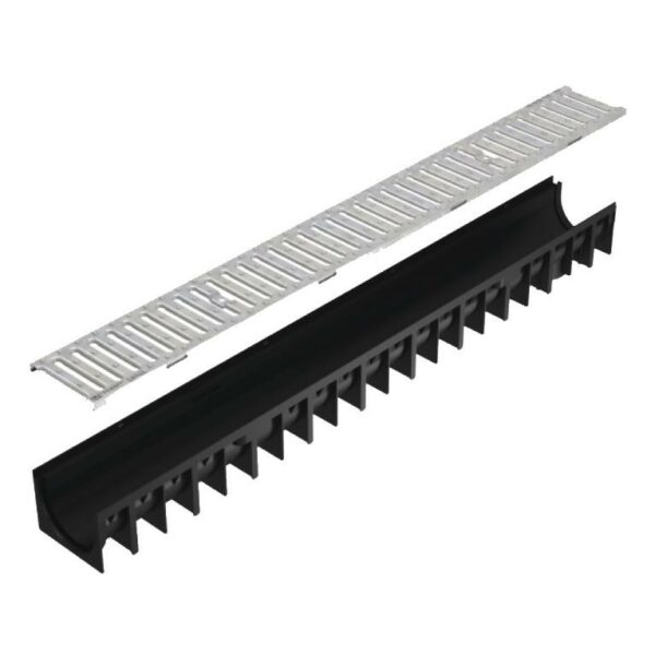 Grille acier galvanisé A15 pour caniveau 1000x120x92mm