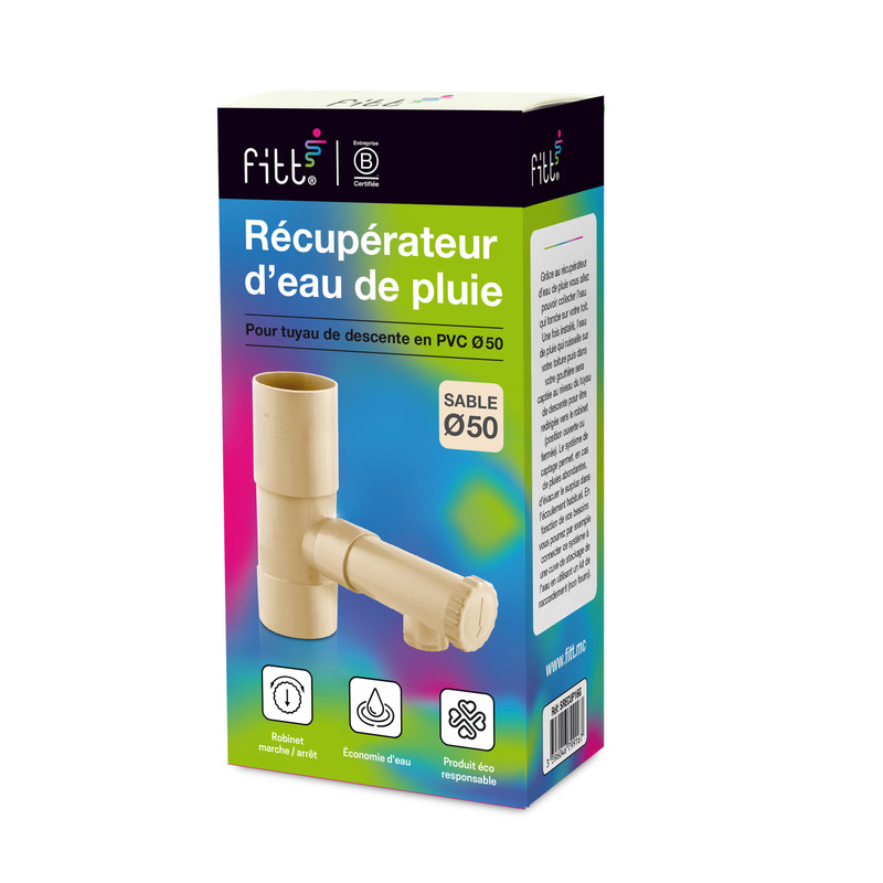 Collecteur récupérateur d'eau de pluie sable pour tuyau Ø50 – Image 2