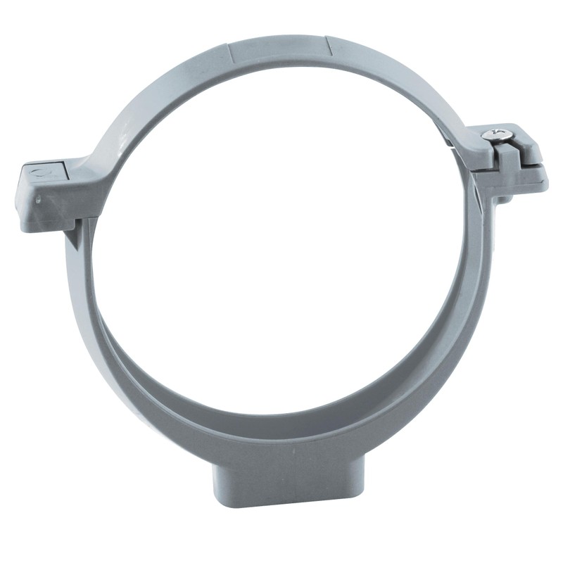 Collier de fixation à vis pour tube de descente Ø100 gris