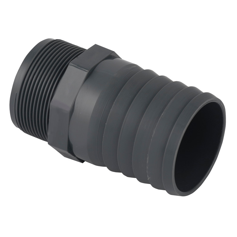 Douille cannelée PVC pression filetée