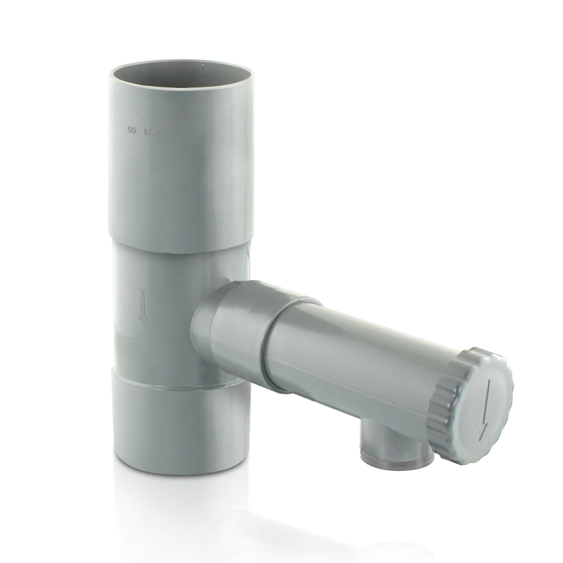Collecteur récupérateur d'eau de pluie gris pour tuyau Ø50