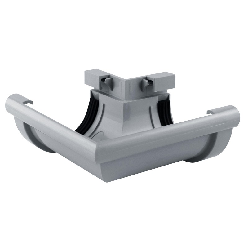 Angle extérieur gouttière ronde 90° dév.160 gris