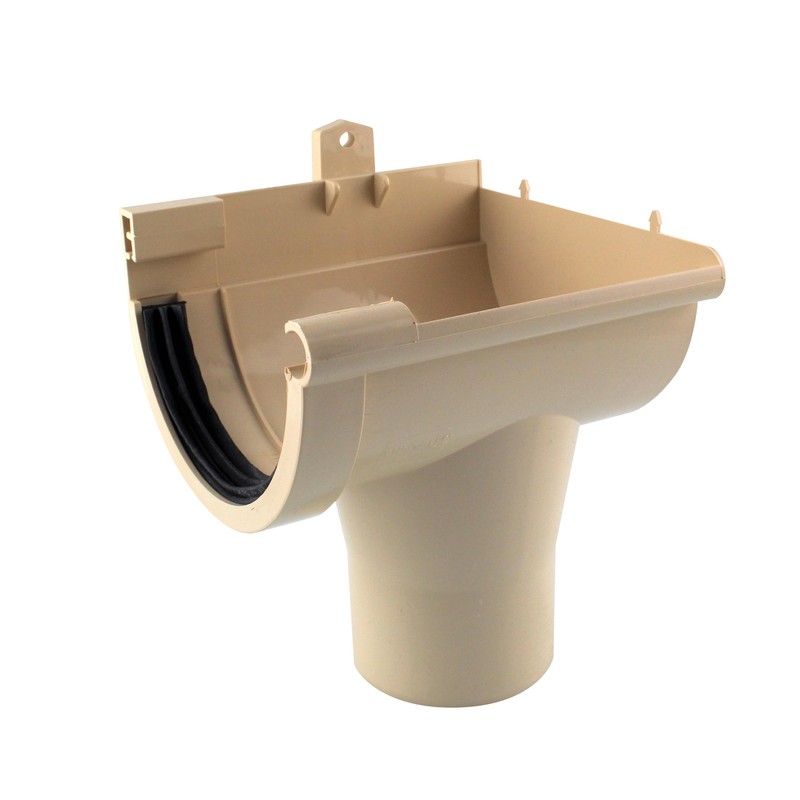 Naissance droite à joint gouttière ronde dév.250 sable