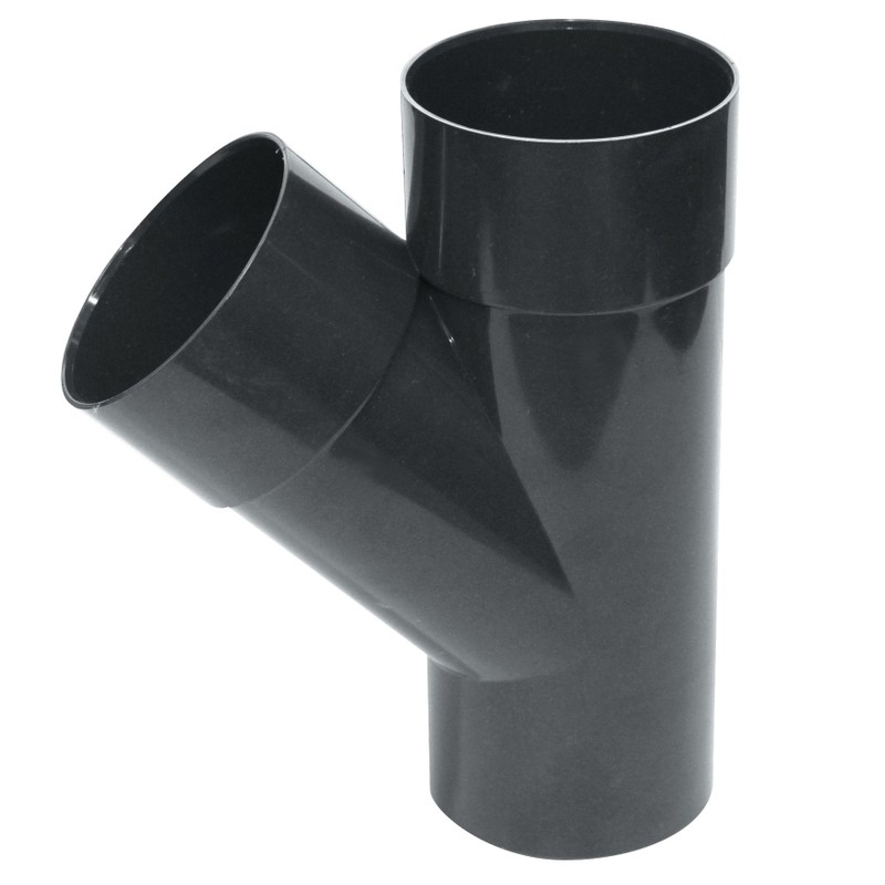 Culotte de descente 45° Ø80 mâle/femelle graphite