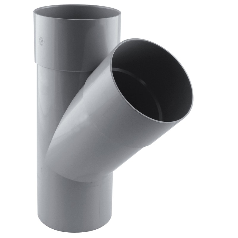 Culotte de descente 45° Ø100 mâle/femelle gris