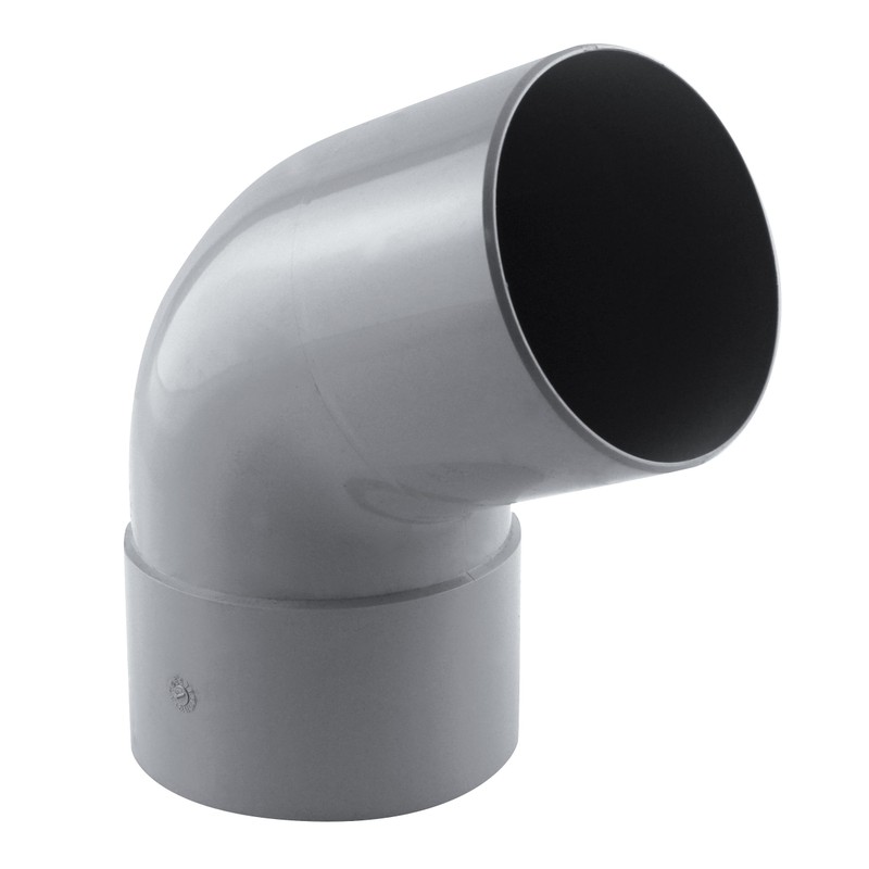 Coude de descente 67° Ø100 mâle/femelle gris