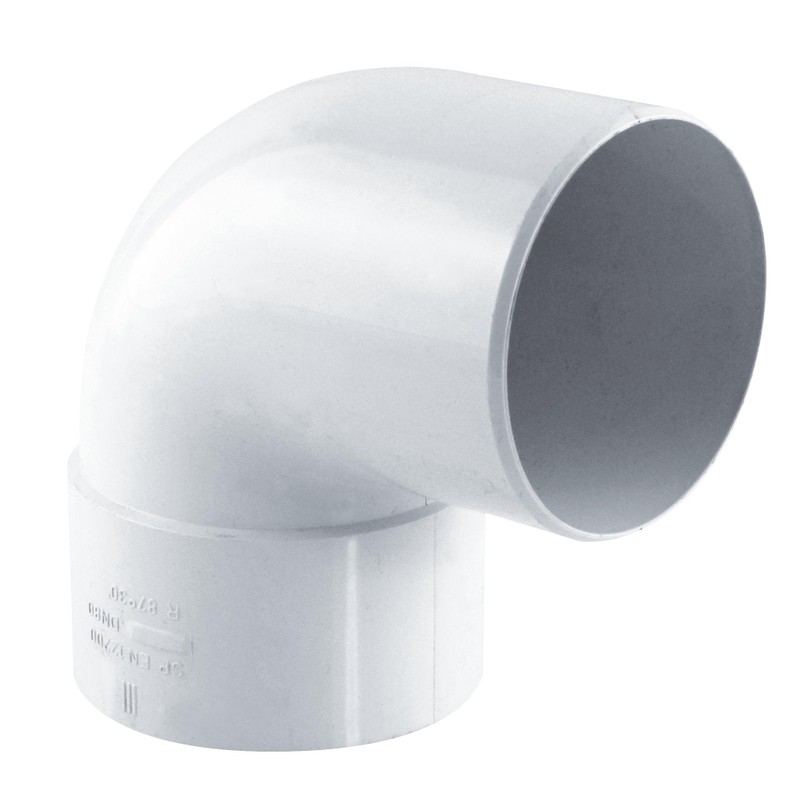 Coude de descente 87° Ø100 mâle/femelle blanc