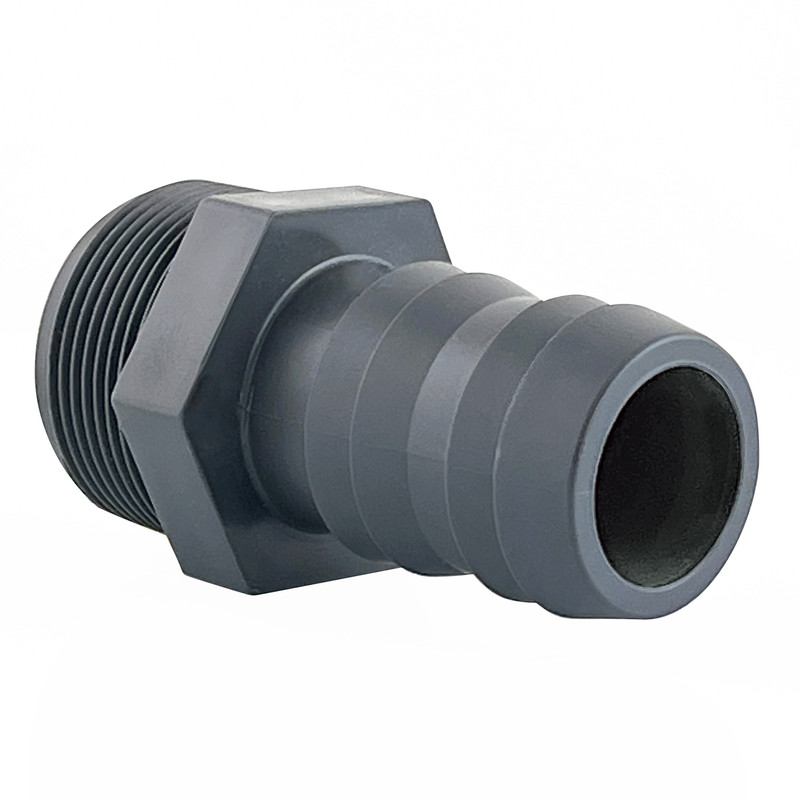 Raccord cannelé PVC pression fileté