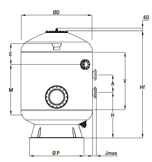 Filtre bobiné composite Collecteur - 1m média filtrant