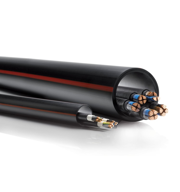 Fourreau PE100 NF114 lignes rouges