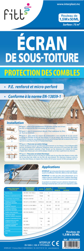 Écran de sous-toiture 90g/m² Interfilm 1,5x50m – Image 2