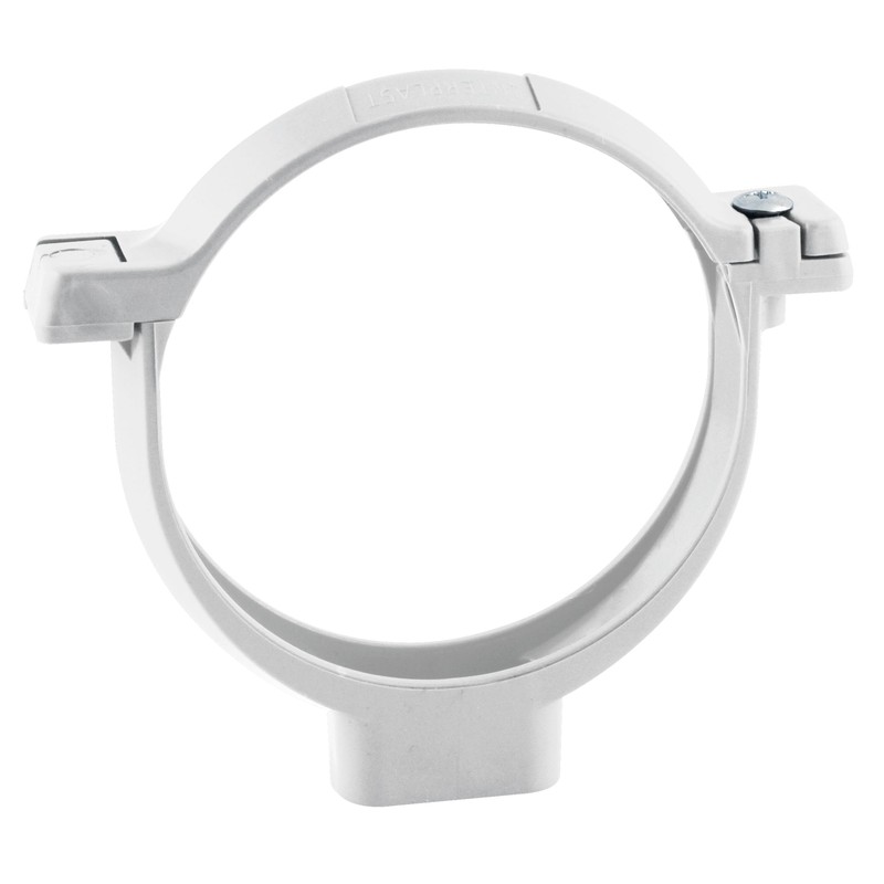 Collier de fixation à vis pour tube de descente Ø100 blanc