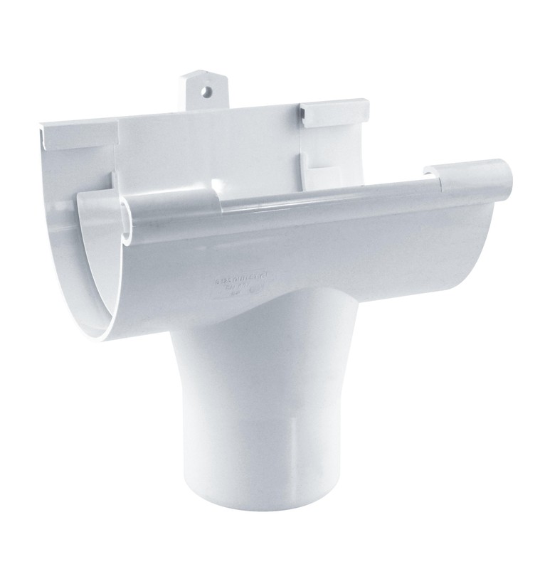 Naissance centrale à coller gouttière ronde dév.250 blanc