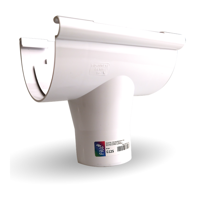 Naissance centrale à coller gouttière ronde dév.250 blanc – Image 2