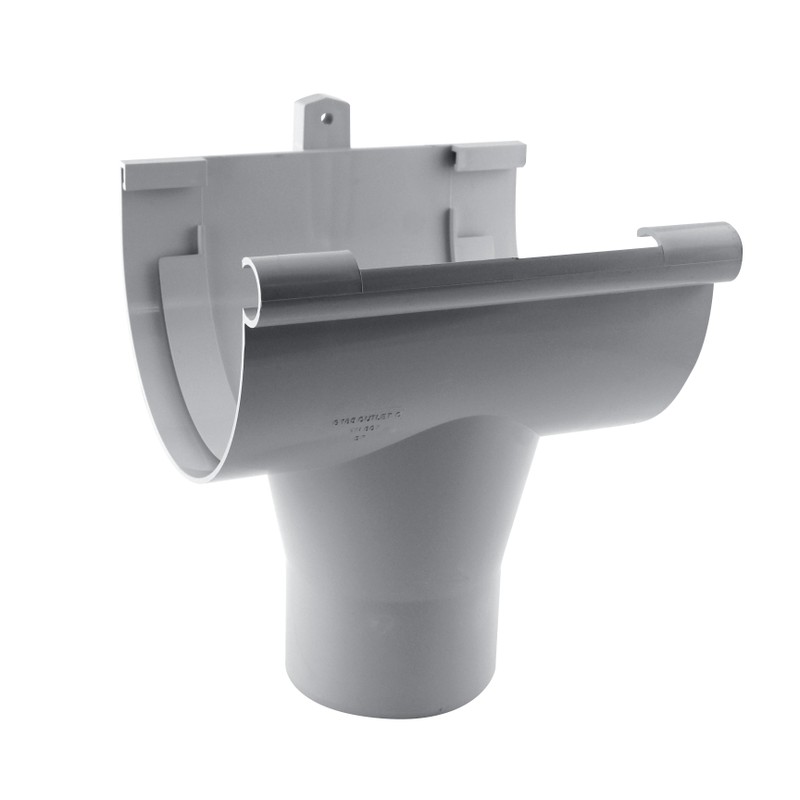 Naissance centrale à coller gouttière ronde dév.330 gris