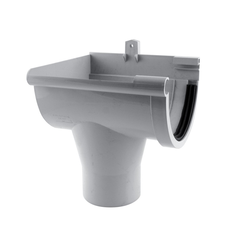 Naissance gauche à joint gouttière ronde dév.330 gris