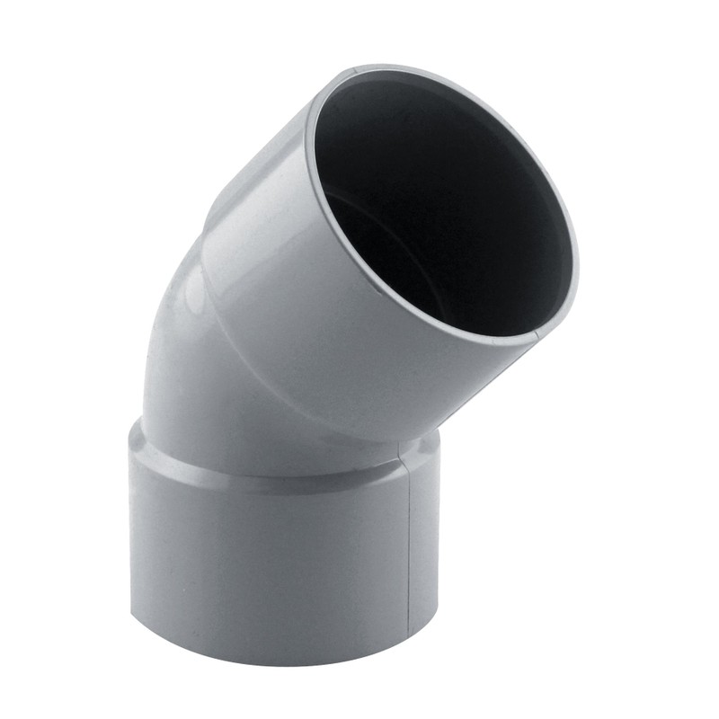 Coude de descente 45° Ø50 femelle/femelle gris