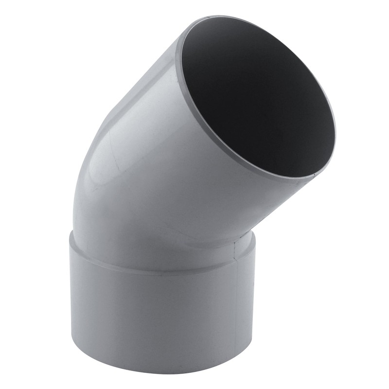 Coude de descente 45° Ø100 mâle/femelle gris