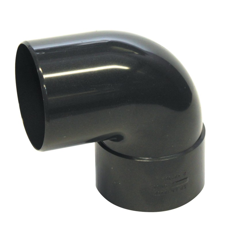 Coude de descente 87° Ø80 mâle/femelle graphite