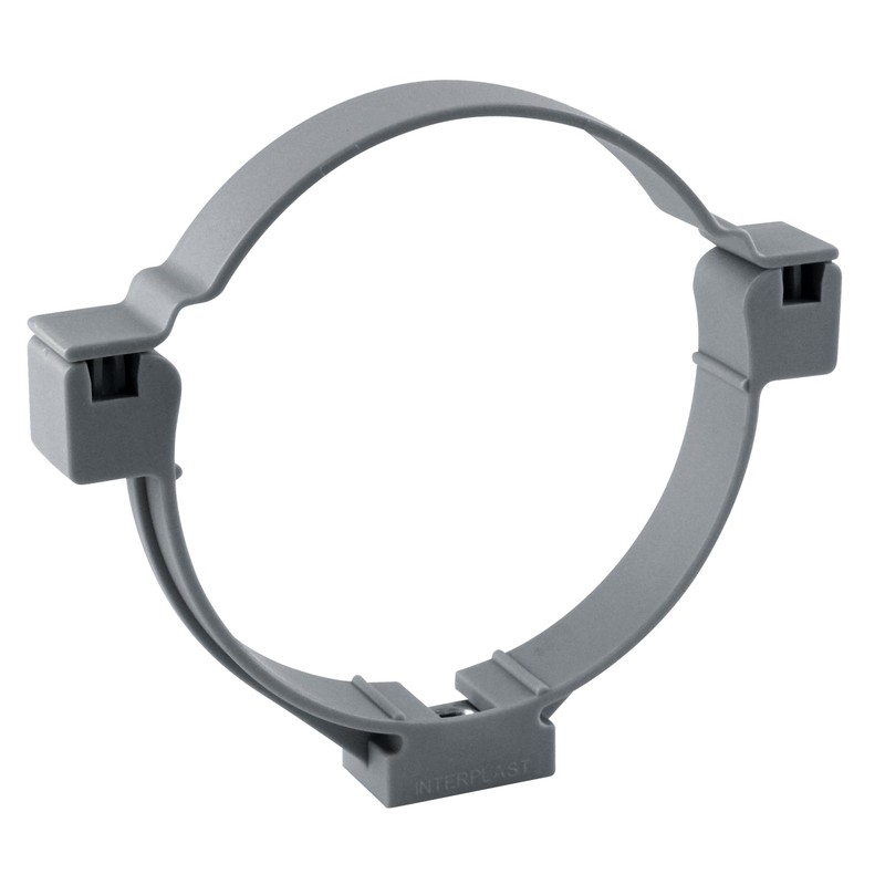 Collier de fixation sans vis pour tube de descente Ø80 gris
