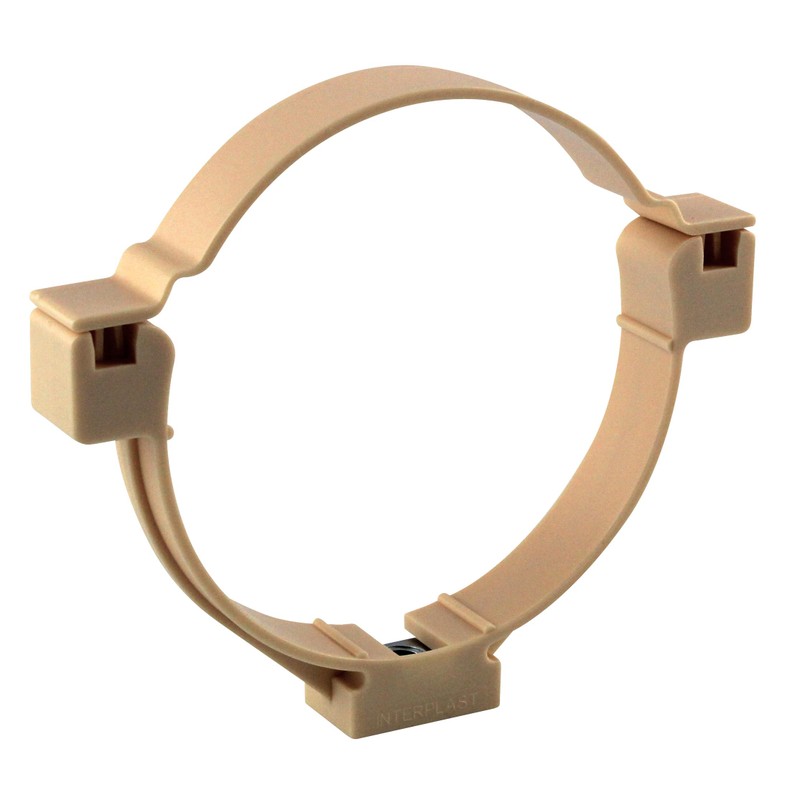 Collier de fixation sans vis pour tube de descente Ø80 sable