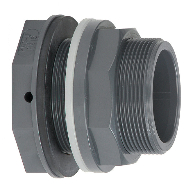 Traversée de paroi standard PVC pression femelle/filetée