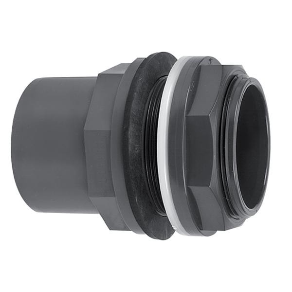 Traversée de paroi PVC pression femelle/filetée