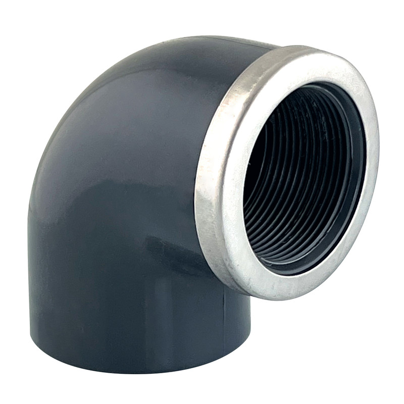 Coude mixte renforcé PVC pression 90° femelle/taraudé