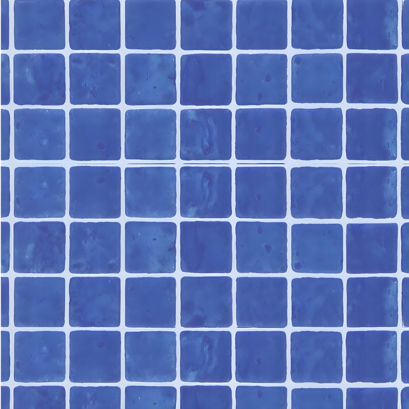 Membrane armée 150/100e mosaic bleu Design imprimées vernies 1,65m x 25m en rouleau