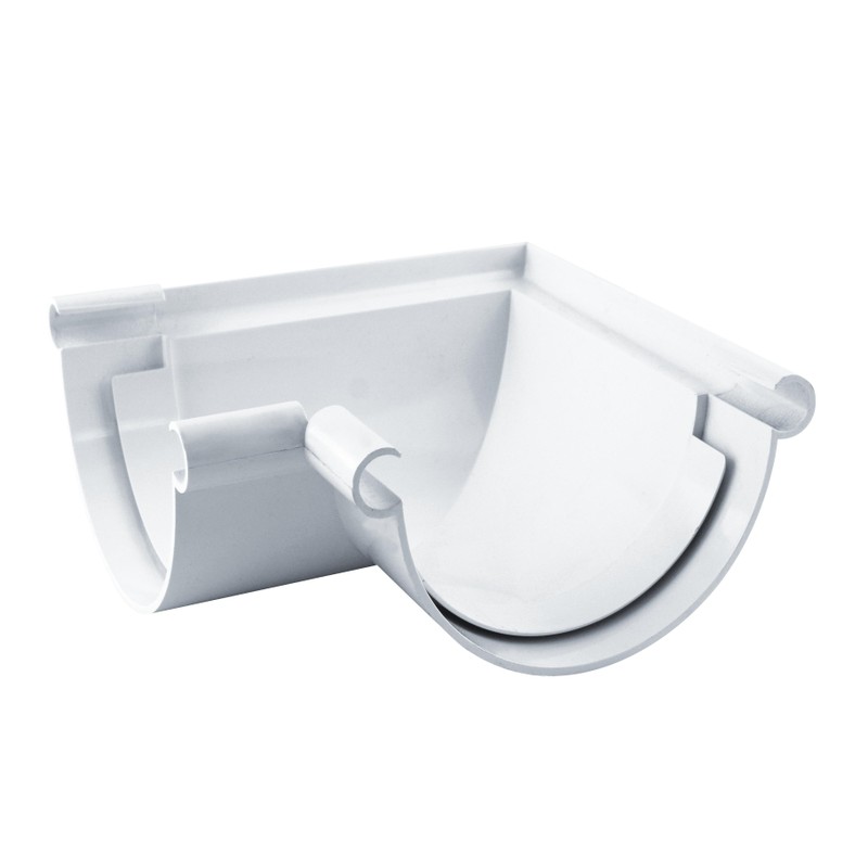 Angle universel gouttière ronde 90° dév.250 blanc