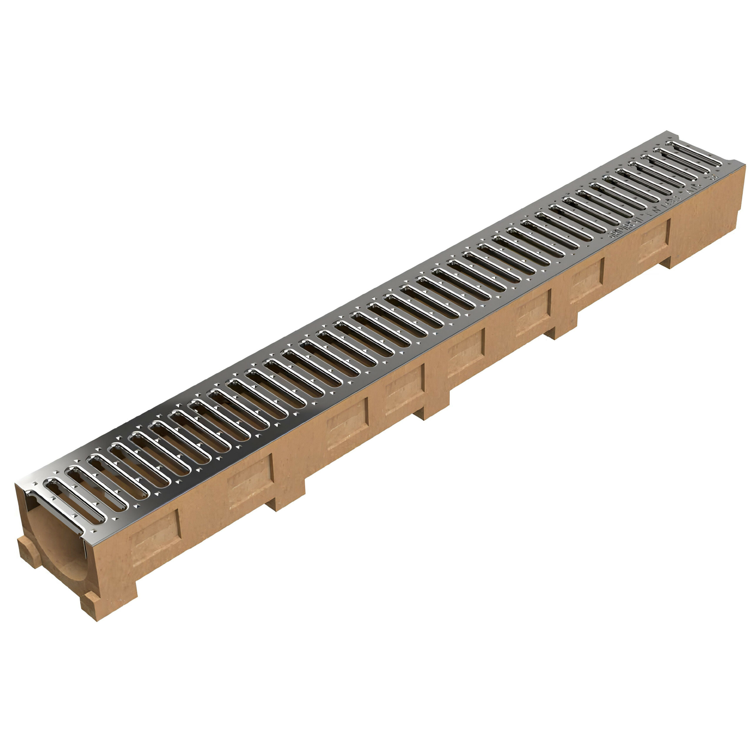 Caniveau béton polymère 1000x122x87mm + grille acier galvanisé