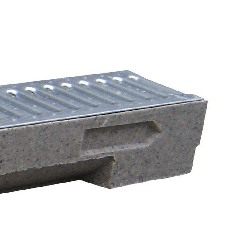 Caniveau béton polymère 1000x125x80mm + grille acier galvanisé – Image 3