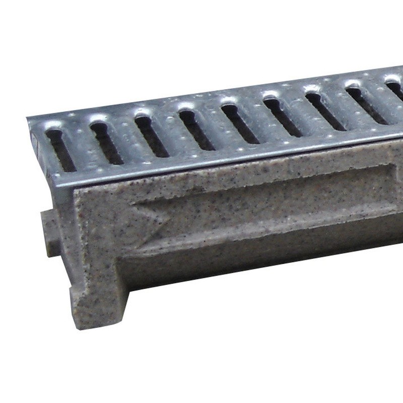Caniveau béton polymère 1000x125x80mm + grille acier galvanisé – Image 4