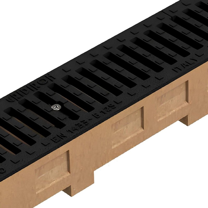 Caniveau béton polymère 1000x122x87mm + grille fonte – Image 3