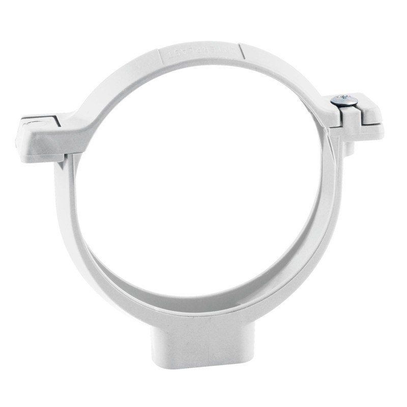 Collier de fixation à vis pour tube de descente Ø80 blanc
