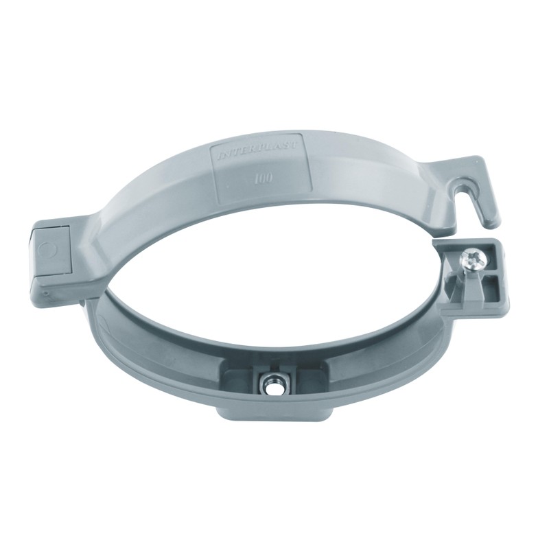 Collier de fixation à vis pour tube de descente Ø100 gris – Image 2